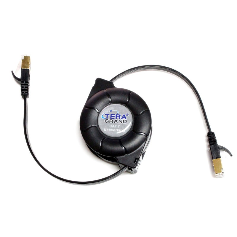 Tera Grand - Premium Cat-7 10 Gigabit Ethernet Retractable Cable for Modem Router LAN Network PlayStation Xbox, 1.5Meter (4.9 Ft.) in Retail Package - Image 2